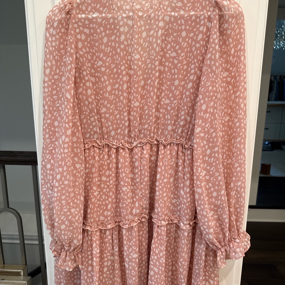 Pink Ruffle Tiered Mini Dress | Size M - Picture 4 of 4